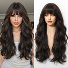 Dark Chocolate Wavy Wig with Full Fringe - MARKETPLACE - Milk & Honey Wigs