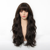 Dark Chocolate Wavy Wig with Full Fringe - MARKETPLACE - Milk & Honey Wigs