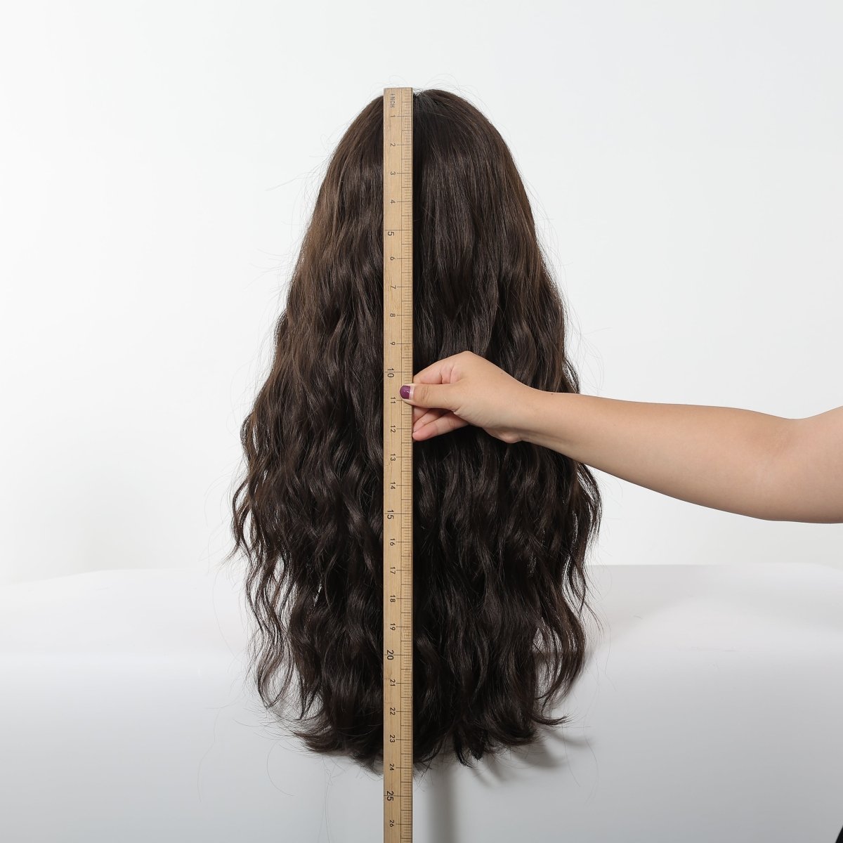 Dark Chocolate Wavy Wig with Full Fringe - MARKETPLACE - Milk &amp; Honey Wigs