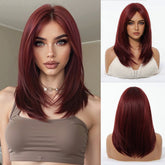 Deep Burgundy Red Layers Wig - MARKETPLACE - Milk & Honey Wigs