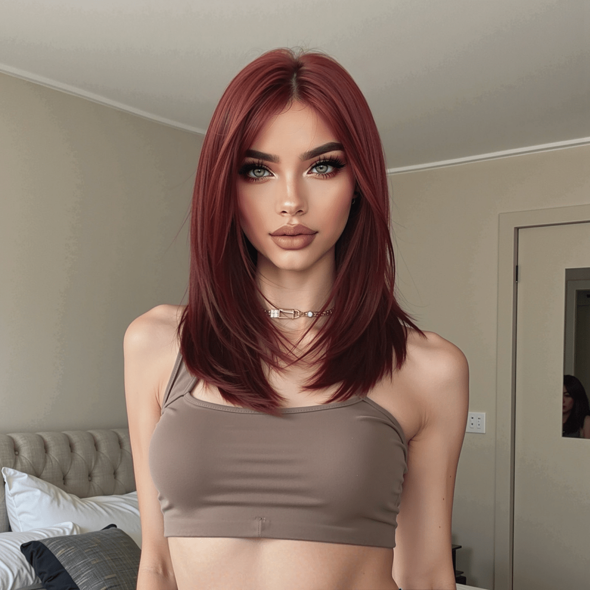 Deep Burgundy Red Layers Wig - MARKETPLACE - Milk &amp; Honey Wigs