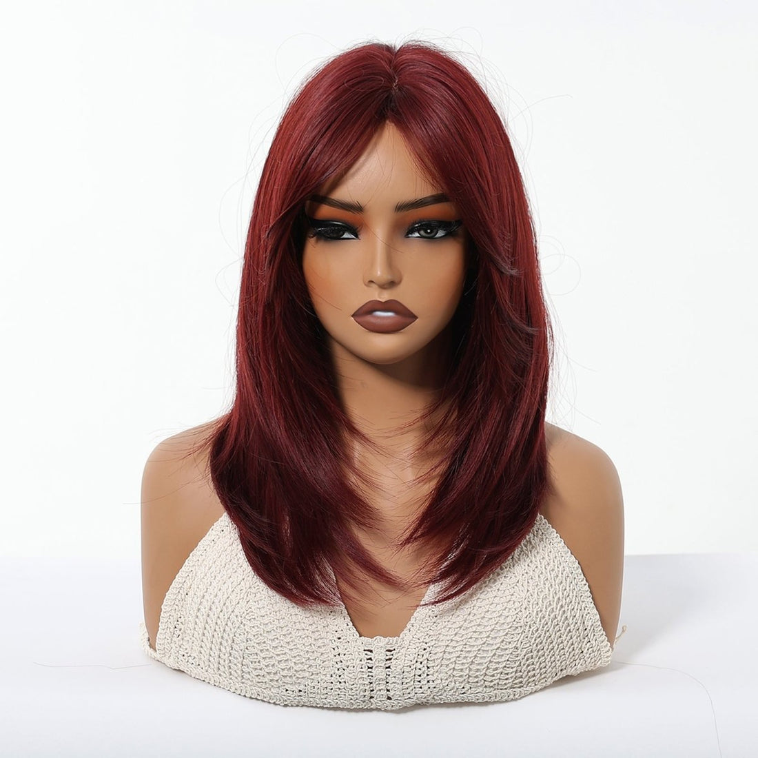 Deep Burgundy Red Layers Wig - MARKETPLACE - Milk &amp; Honey Wigs