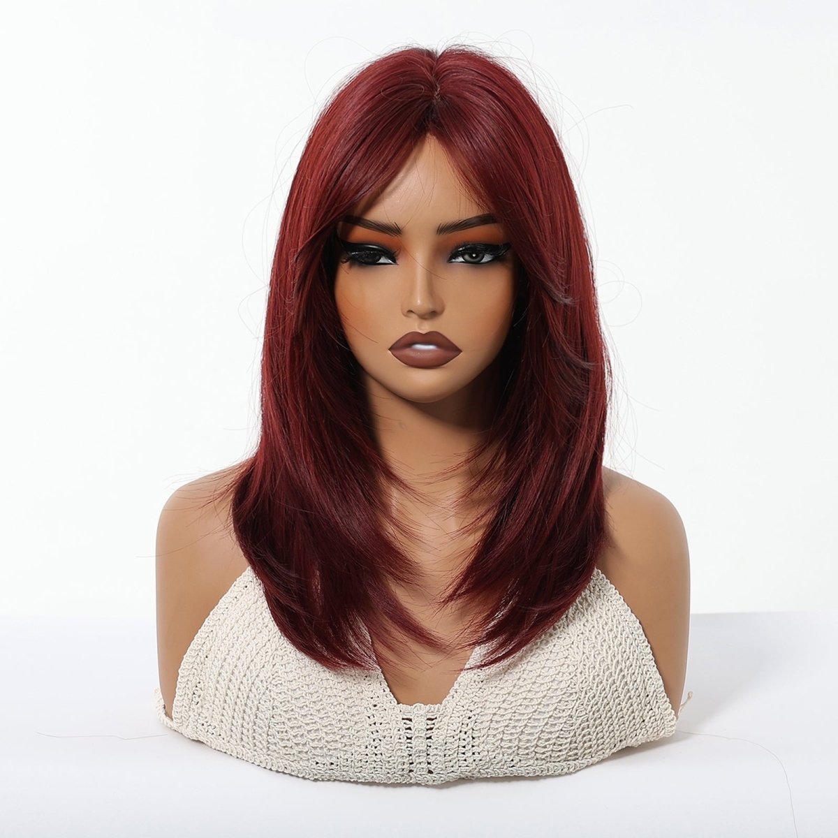 Deep Burgundy Red Layers Wig - MARKETPLACE - Milk &amp; Honey Wigs