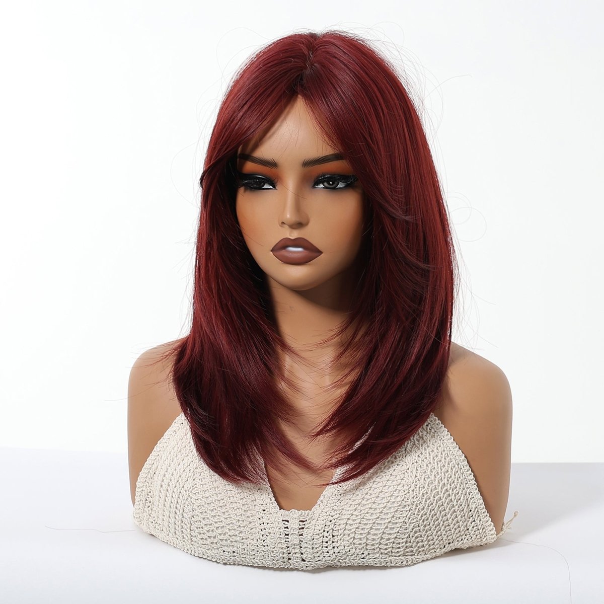 Deep Burgundy Red Layers Wig - MARKETPLACE - Milk &amp; Honey Wigs