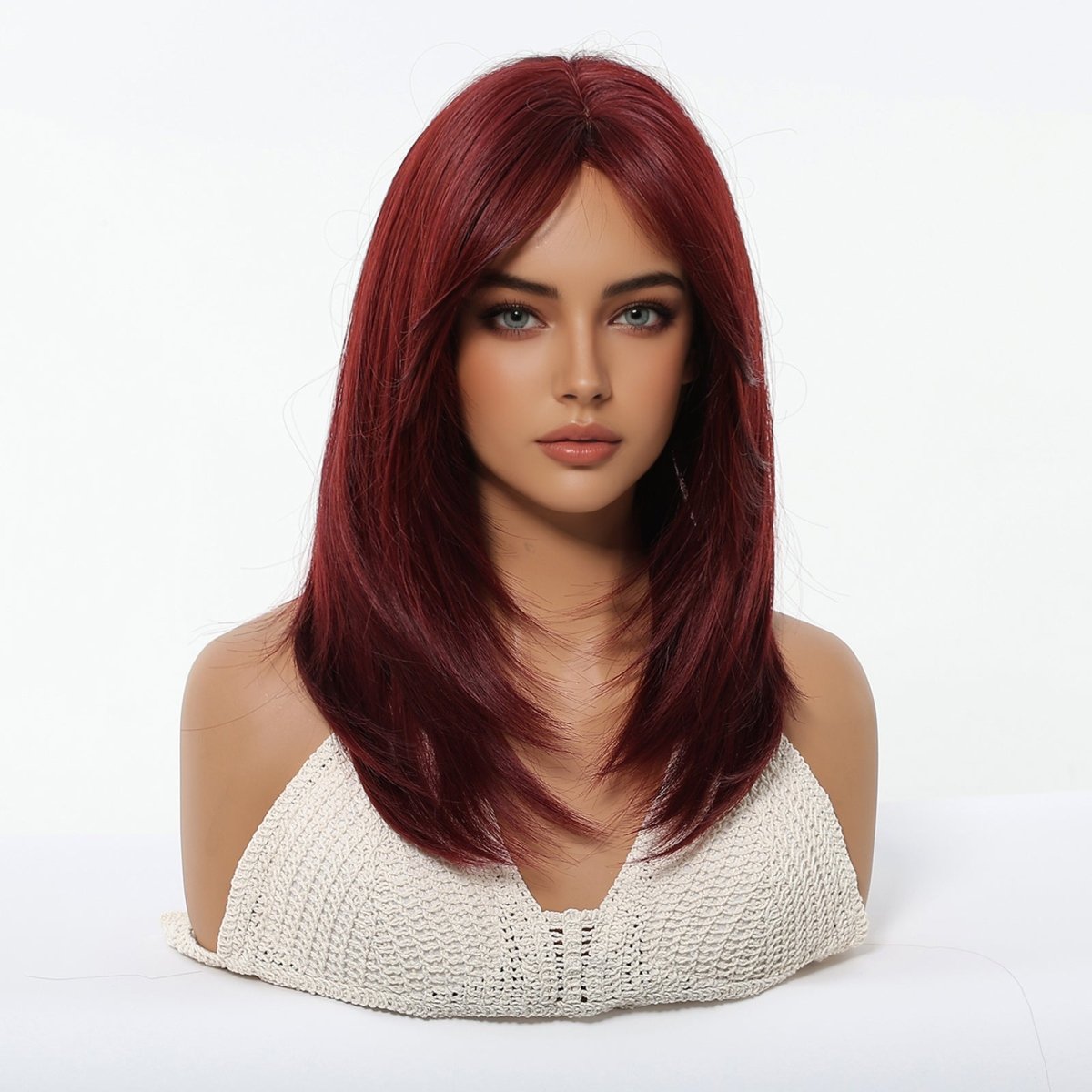 Deep Burgundy Red Layers Wig - MARKETPLACE - Milk &amp; Honey Wigs