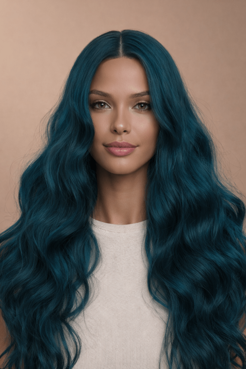 DELILAH - Teal Blue - Lace Front Wig - Milk &amp; Honey Wigs