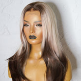 DOLLY Blonde to Dark Brown Ombre Lace Front Wig - Milk & Honey Wigs