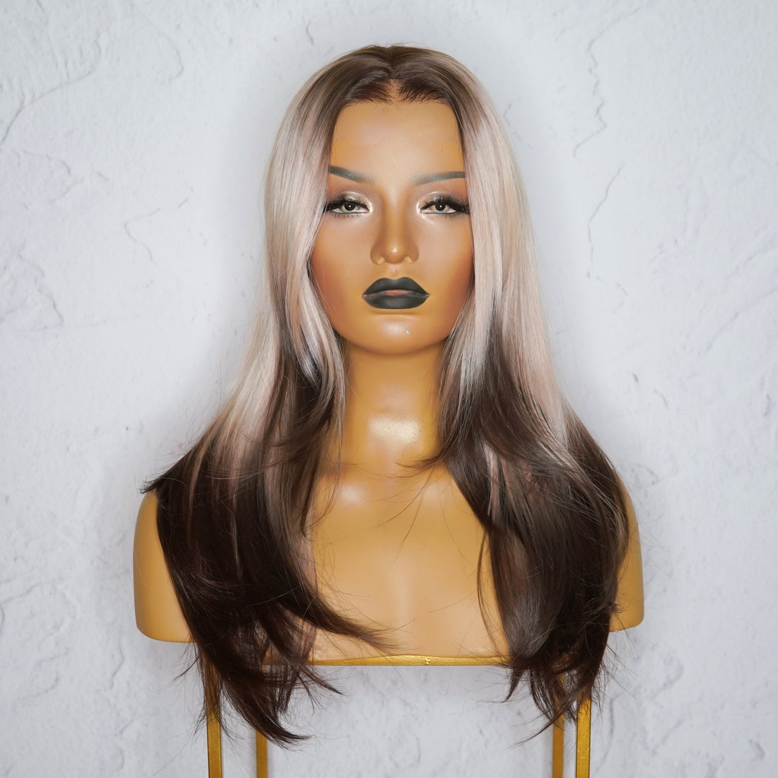 DOLLY Blonde to Dark Brown Ombre Lace Front Wig - Milk &amp; Honey Wigs
