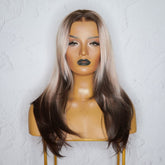 DOLLY Blonde to Dark Brown Ombre Lace Front Wig - Milk & Honey Wigs