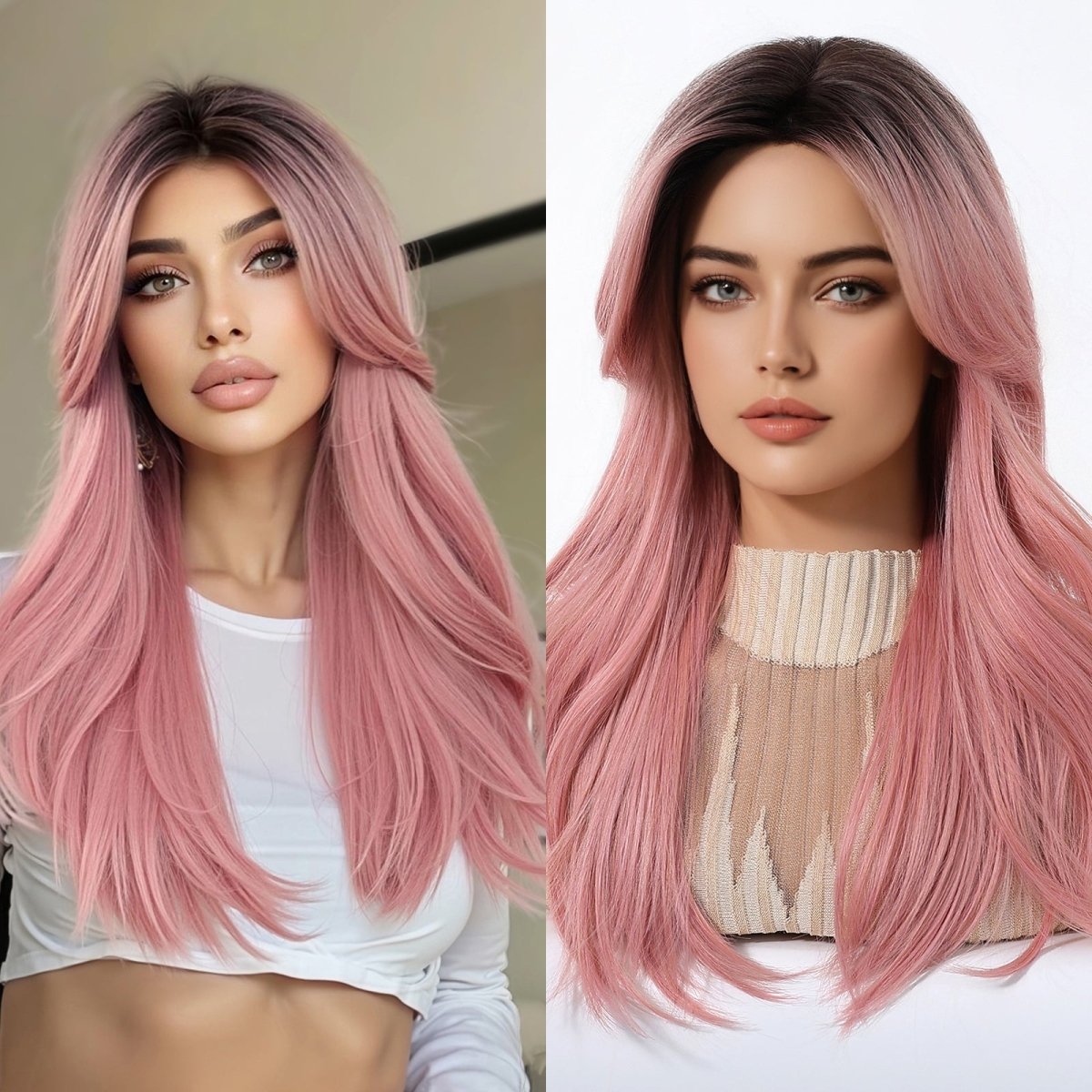 Dusty Rose Layered Wig - MARKETPLACE - Milk &amp; Honey Wigs