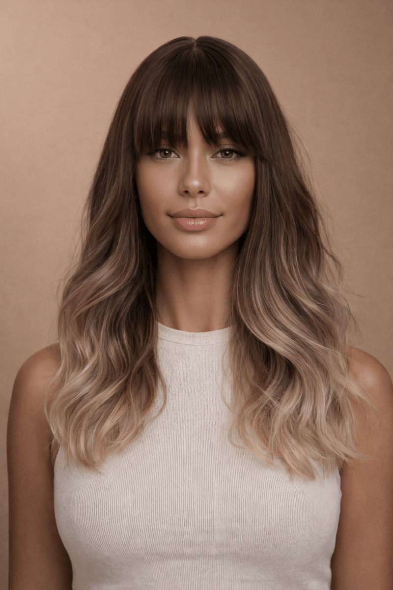 ERIN - Brown Ombre - Fringe Wig - Milk &amp; Honey Wigs