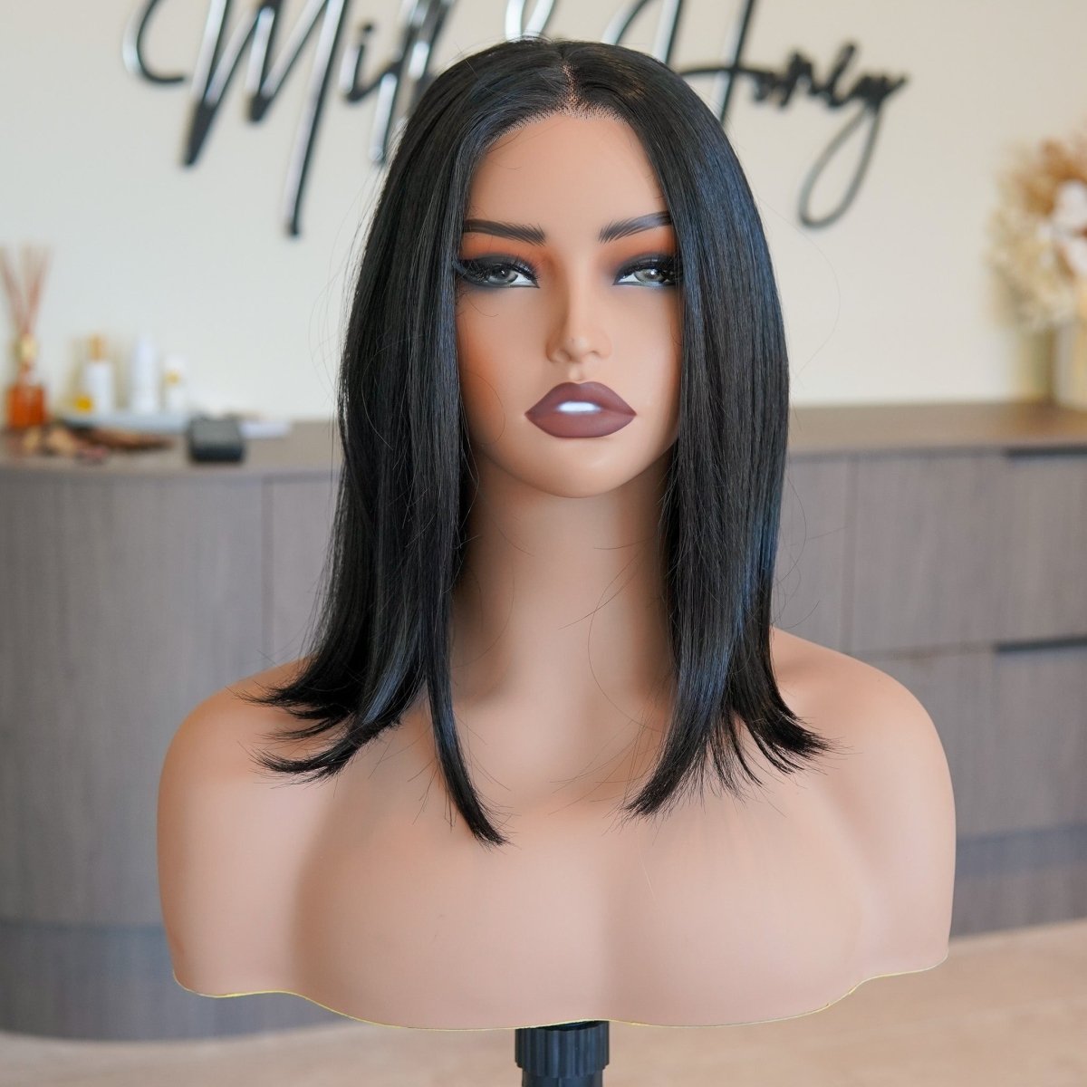 ESTER Black Bob Lace Front Wig - Milk &amp; Honey Wigs