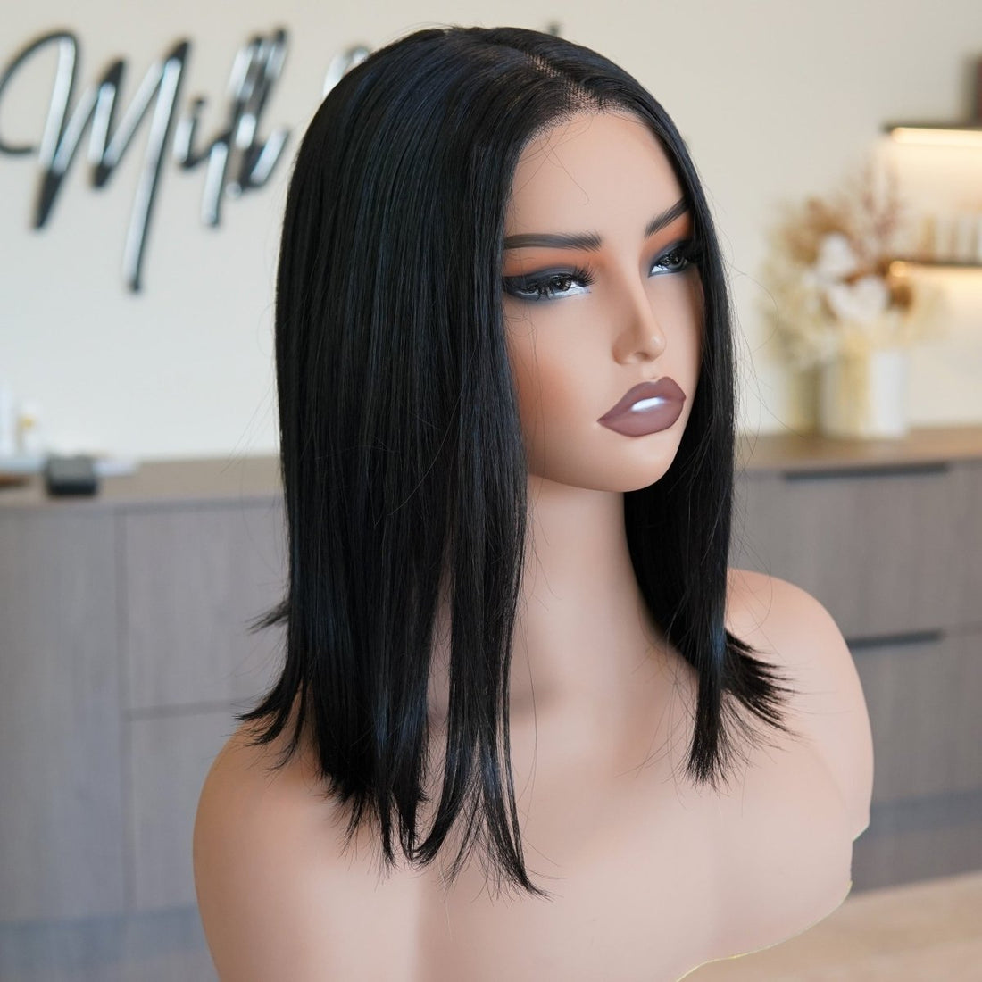 ESTER Black Bob Lace Front Wig - Milk &amp; Honey Wigs