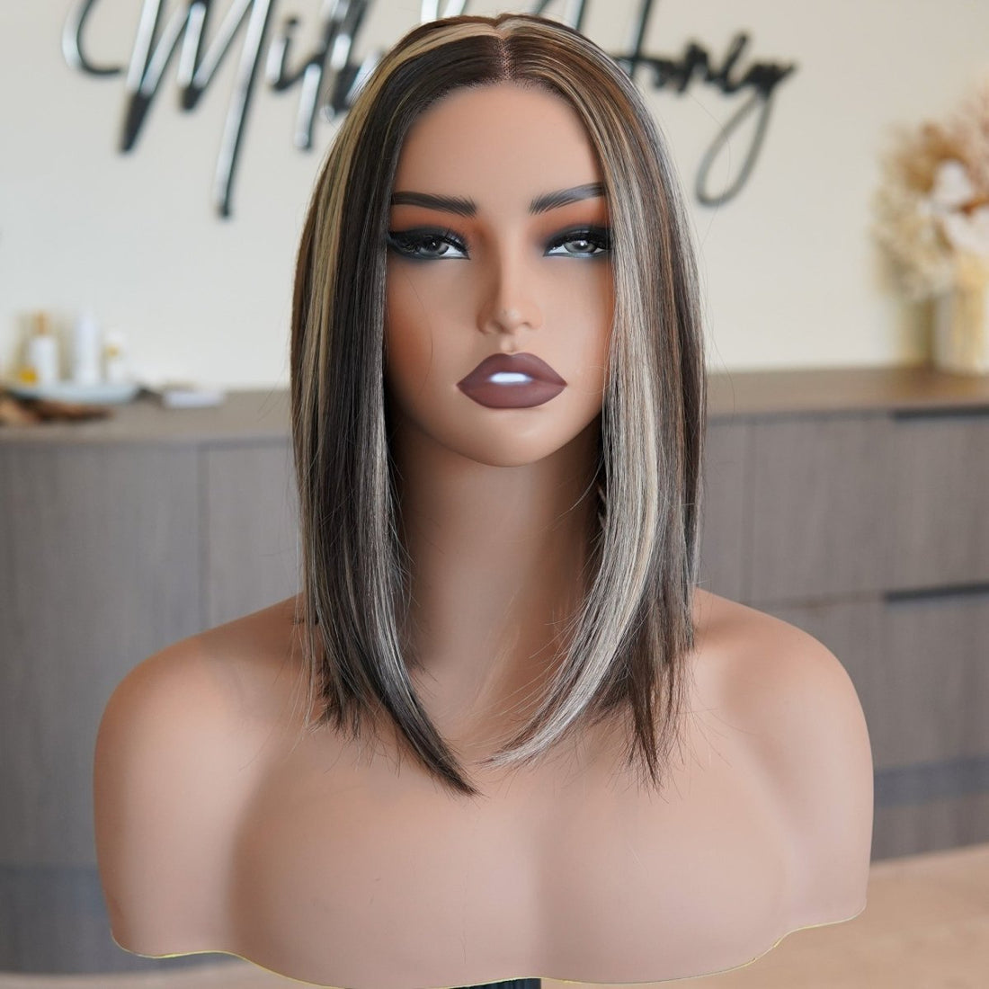 ESTER Brown Highights Lace Front Wig - Milk &amp; Honey Wigs