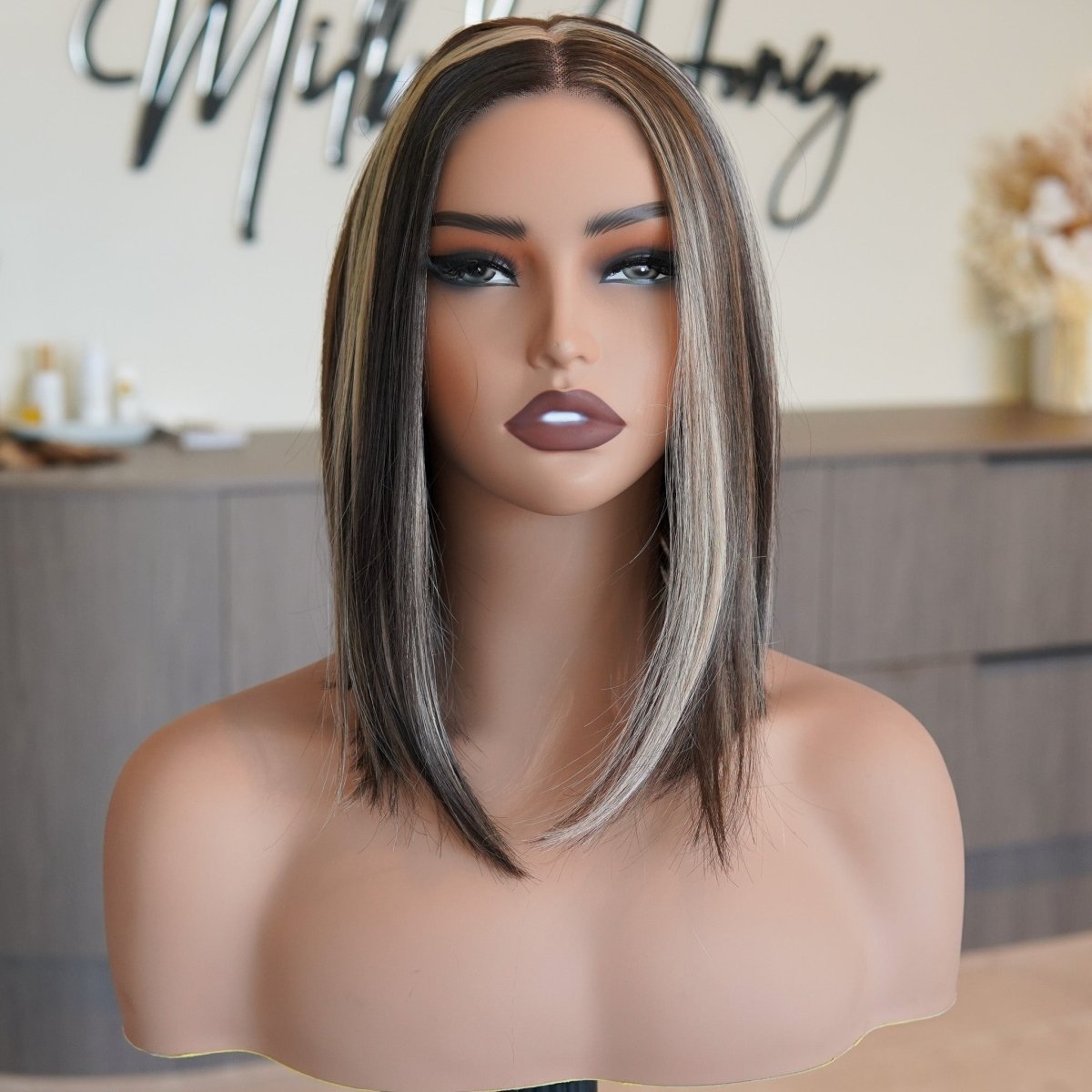 ESTER Brown Highights Lace Front Wig - Milk &amp; Honey Wigs