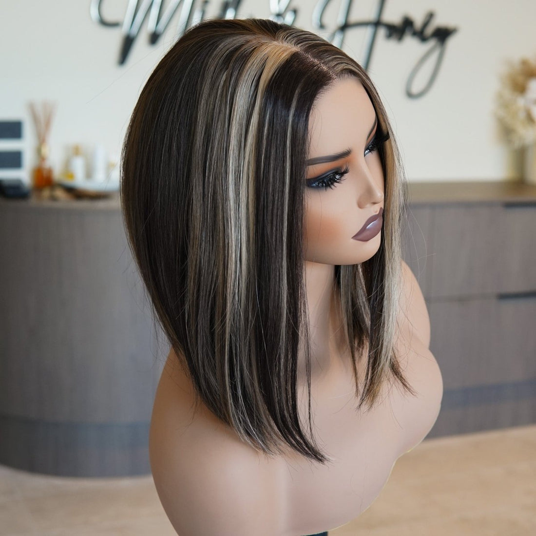 ESTER Brown Highights Lace Front Wig - Milk &amp; Honey Wigs