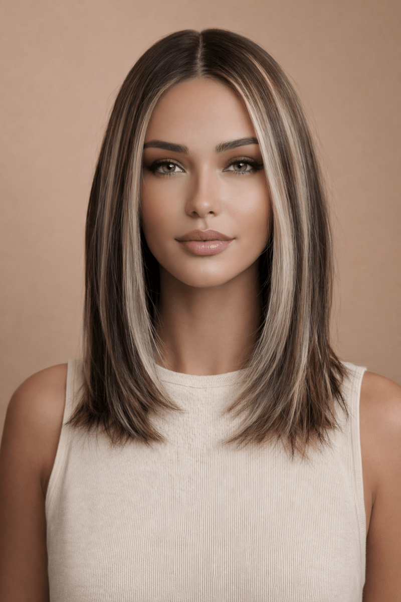 ESTER - Brown Lowlights - Lace Front Wig - Milk &amp; Honey Wigs