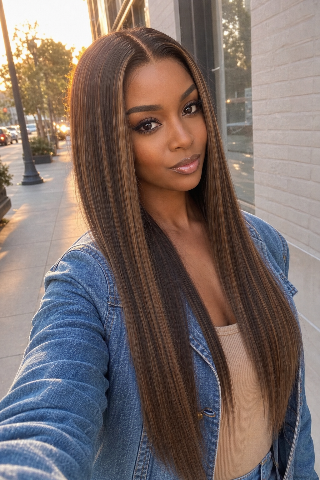 TIARNA 26 INCH - Brown - Human Hair Wig