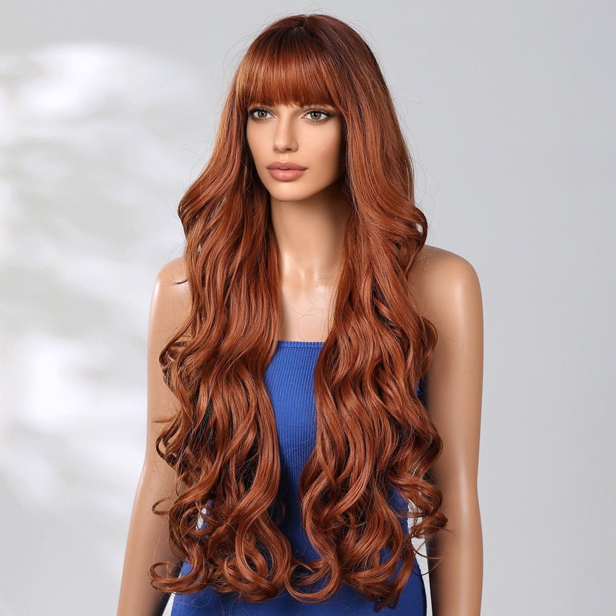 Extra Long Ginger Wavy Fringe Wig - MARKETPLACE - Milk &amp; Honey Wigs