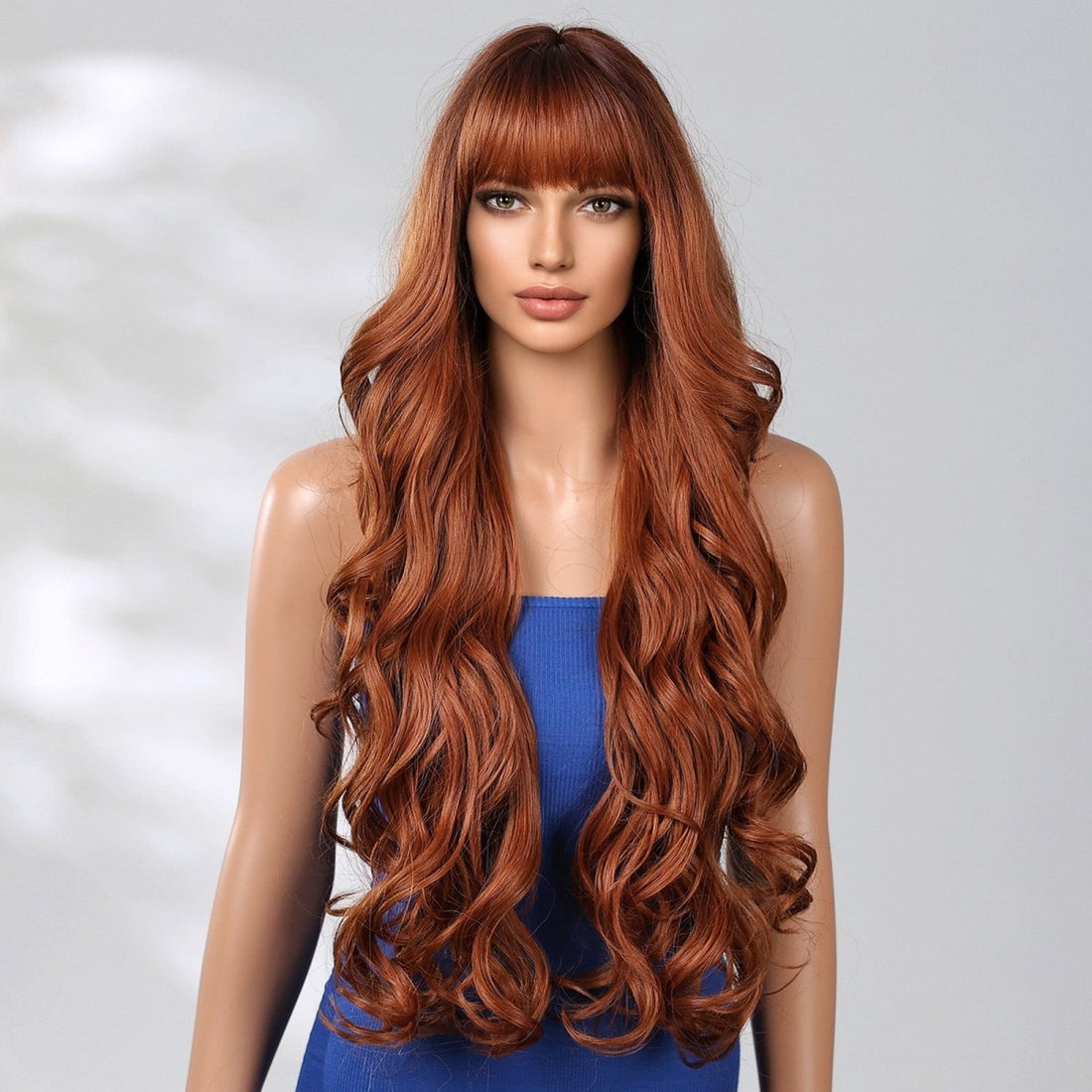 Extra Long Ginger Wavy Fringe Wig - MARKETPLACE - Milk &amp; Honey Wigs
