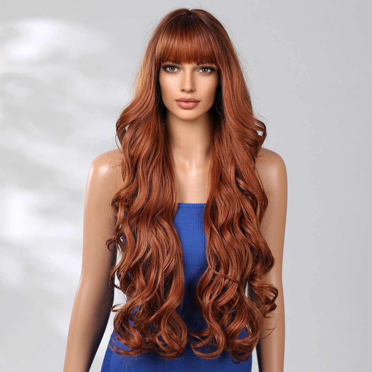Extra Long Ginger Wavy Fringe Wig - MARKETPLACE - Milk &amp; Honey Wigs