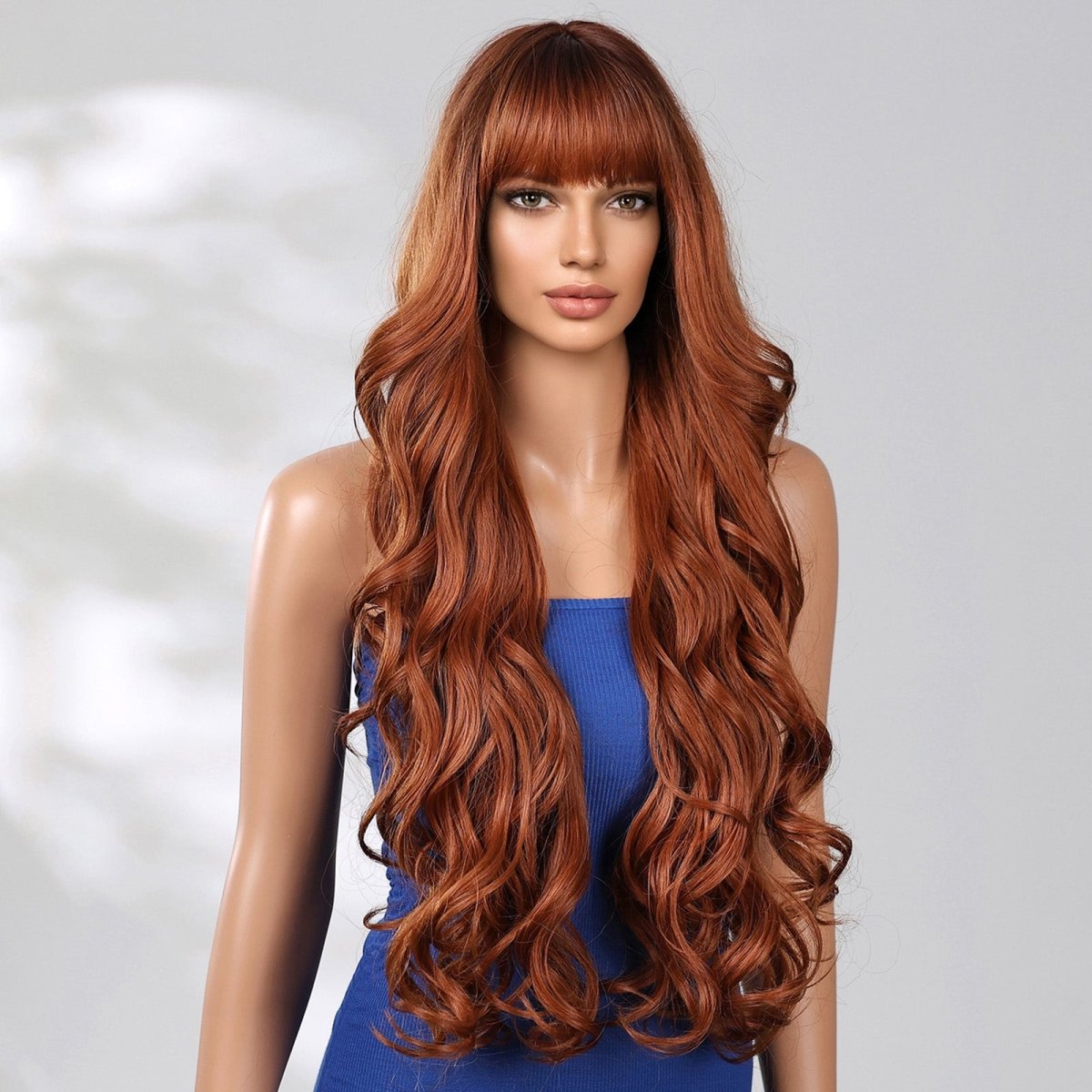 Extra Long Ginger Wavy Fringe Wig - MARKETPLACE - Milk &amp; Honey Wigs