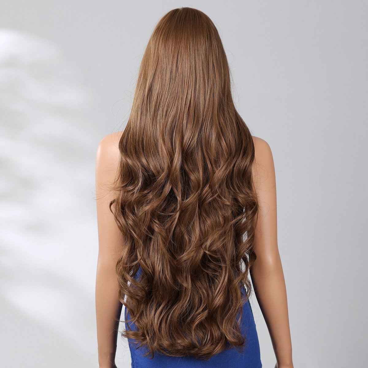 Extra Long Medium Brown Wavy Fringe Wig - MARKETPLACE - Milk &amp; Honey Wigs