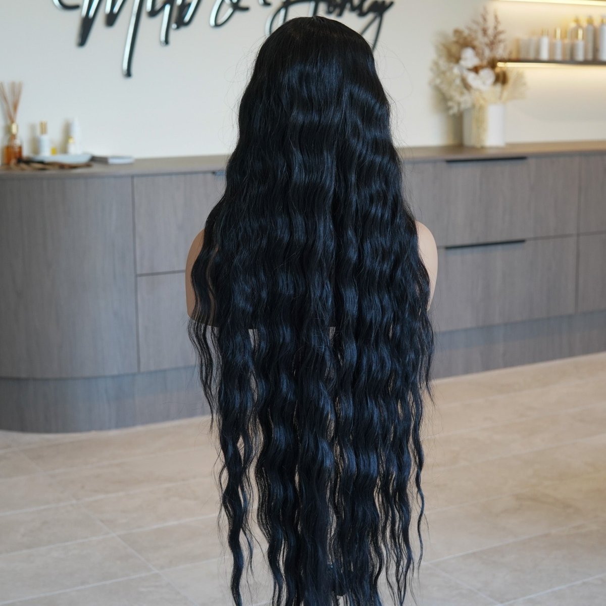 FAYE Natural Black 36" Lace Front Wig - Milk & Honey Wigs
