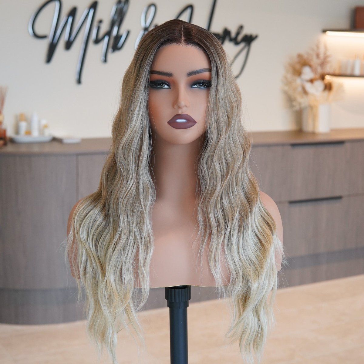 FAYE Ombre Brown 22" Lace Front Wig - Milk &amp; Honey Wigs