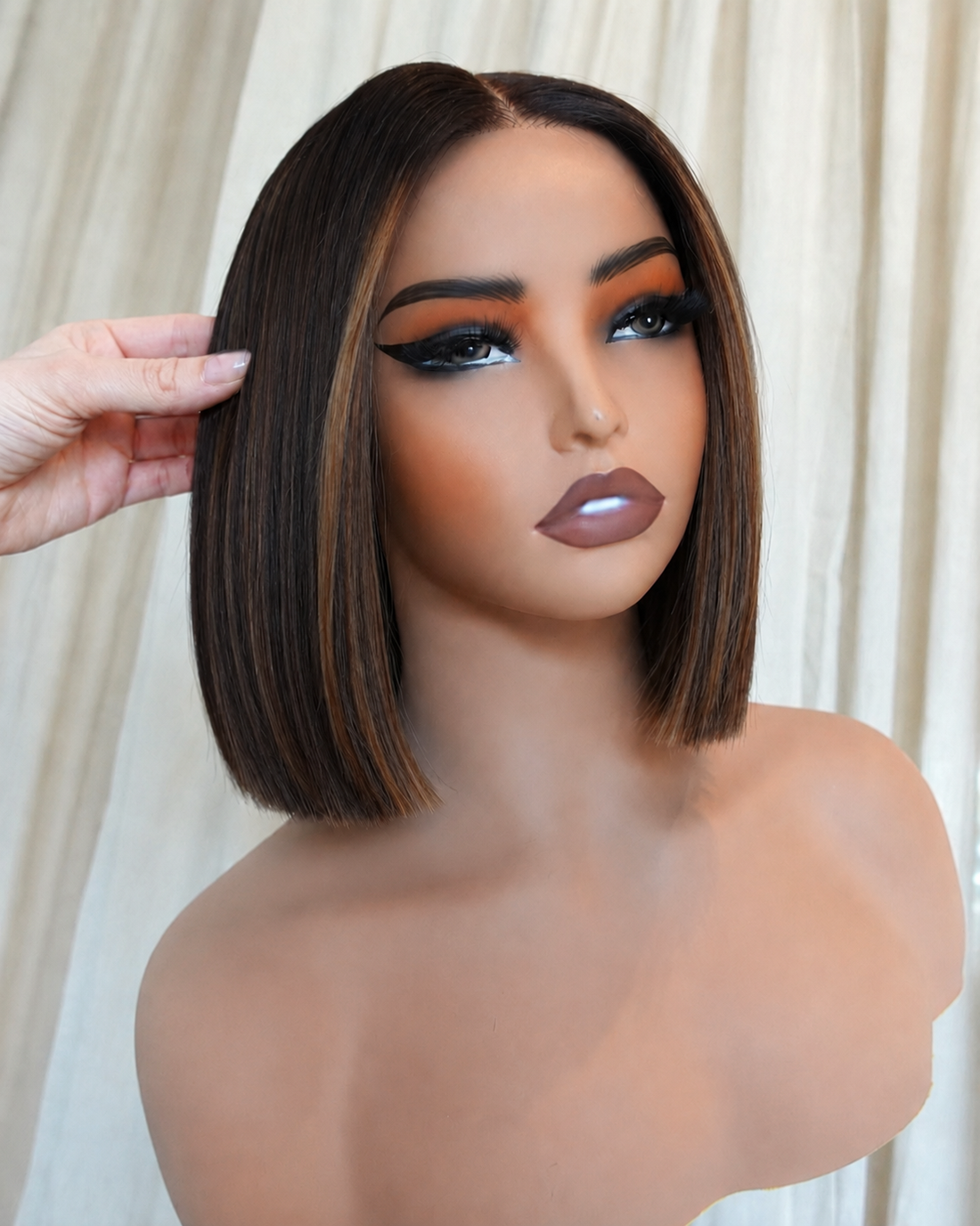 ANEESHA 10 INCH BOB - Ombre Brown - Human Hair Wig