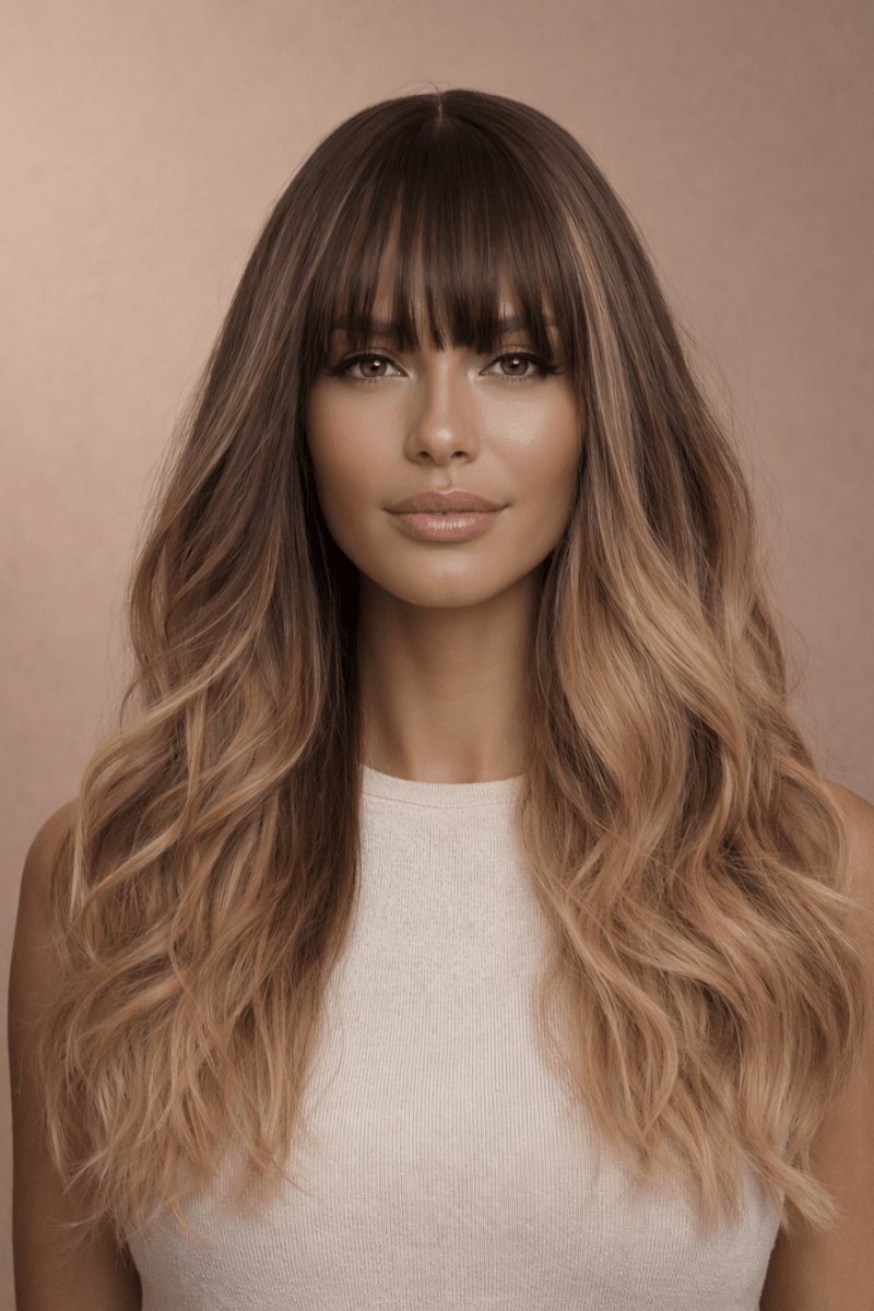 FIONA - Ombre Brown - Fringe Wig - Milk &amp; Honey Wigs
