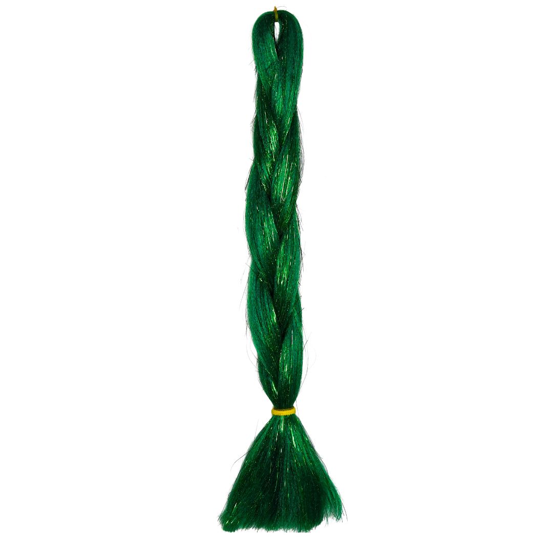 GREEN GLITTER BRAID HAIR 24&quot; - Milk &amp; Honey Wigs