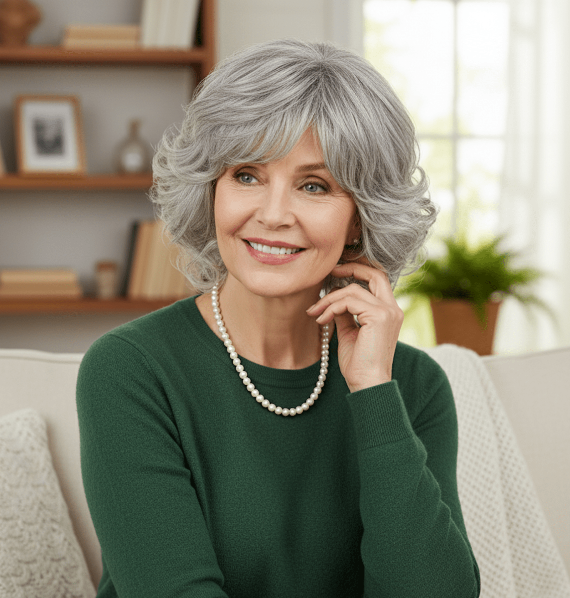 Grey Curl Fringe Wig - MARKETPLACE - Milk &amp; Honey Wigs