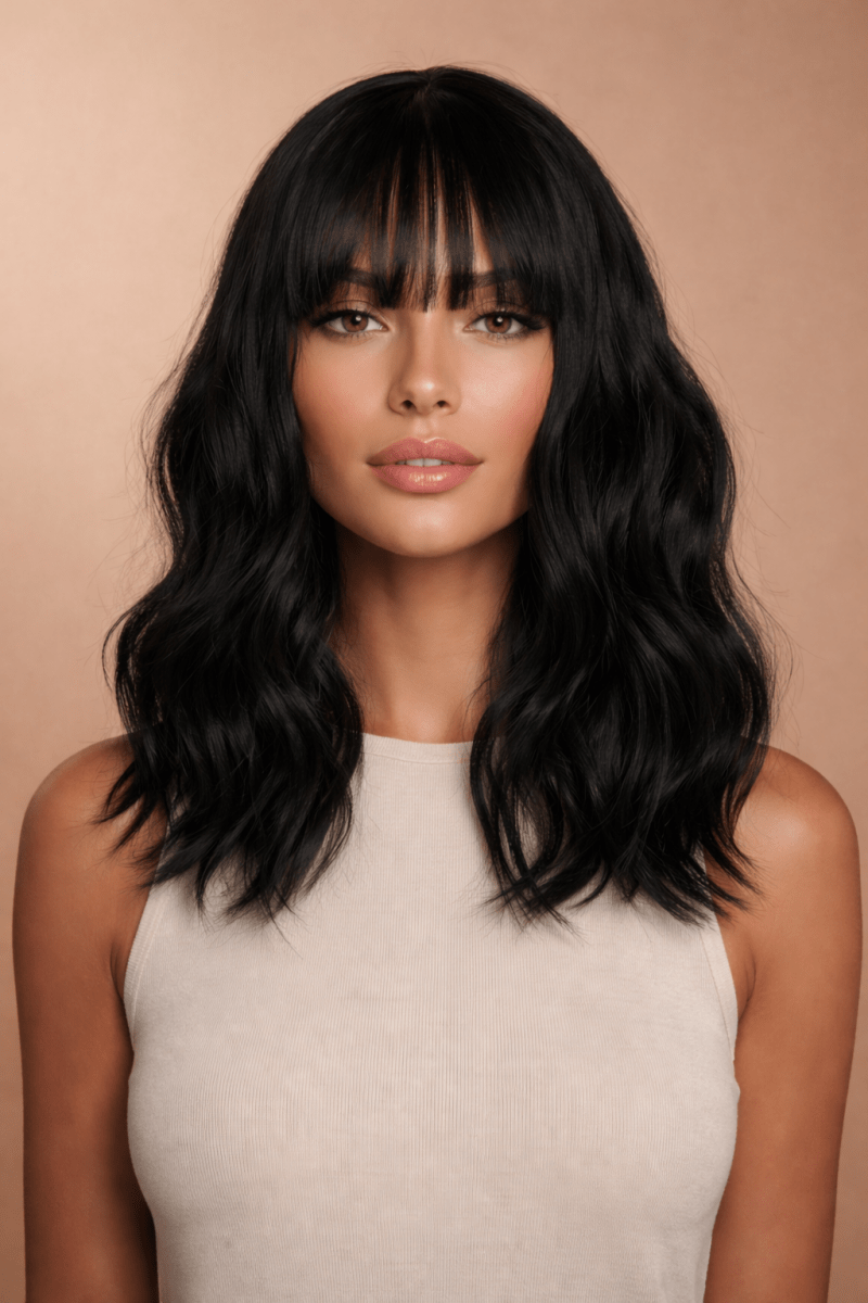 HAYLEY - Black Bob - Fringe Wig - Milk &amp; Honey Wigs