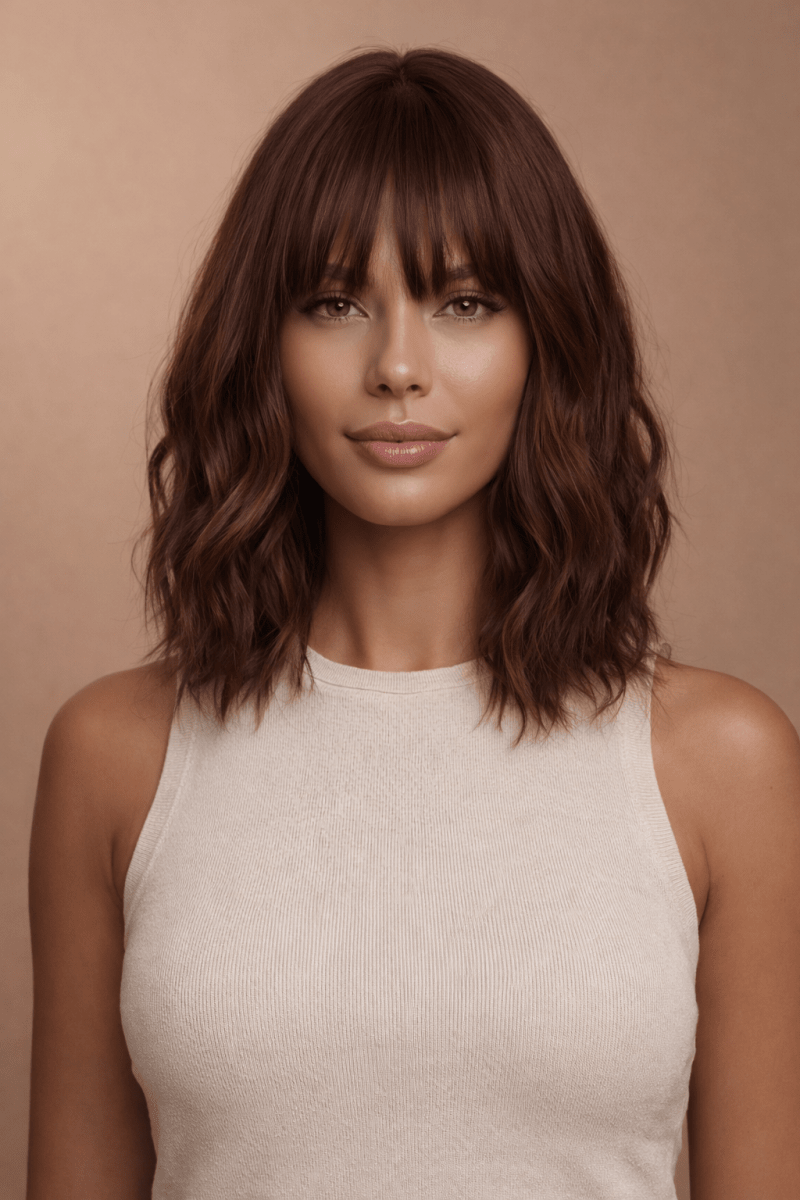 HAYLEY - Brown Bob - Fringe Wig - Milk &amp; Honey Wigs