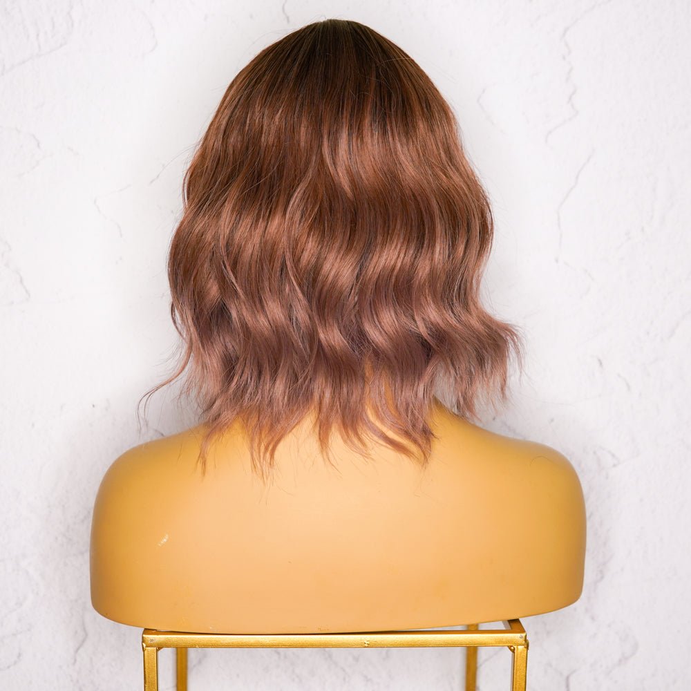 HAYLEY Ombre Mauve Brown Bob Fringe Wig - Milk &amp; Honey Wigs