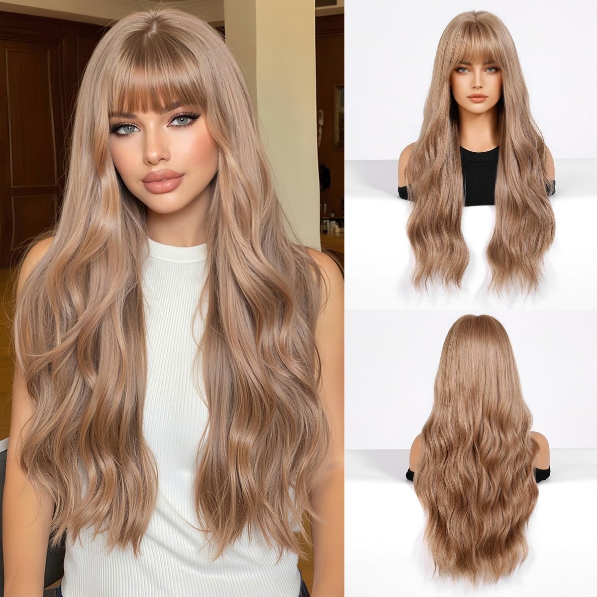 Honey blonde with Bangs Wig - MARKETPLACE - Milk &amp; Honey Wigs