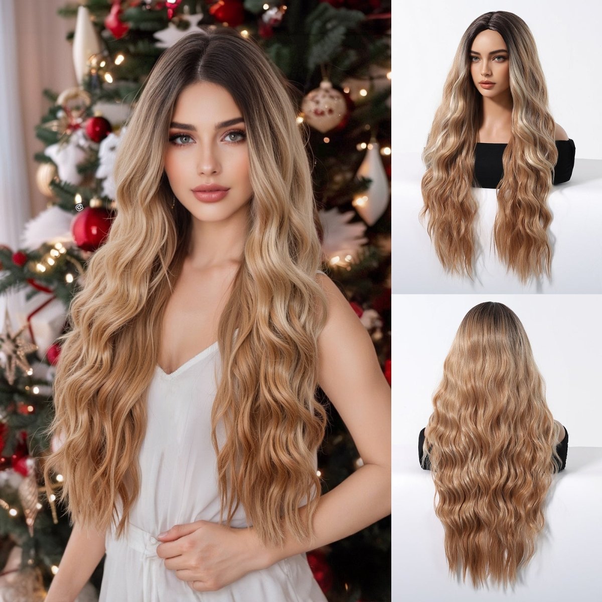 Honey Blonde with Dark Roots Wig - MARKETPLACE - Milk &amp; Honey Wigs