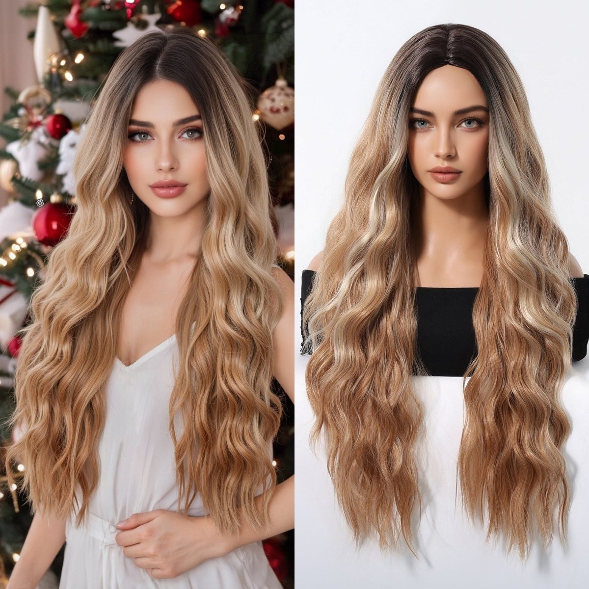 Honey Blonde with Dark Roots Wig - MARKETPLACE - Milk &amp; Honey Wigs