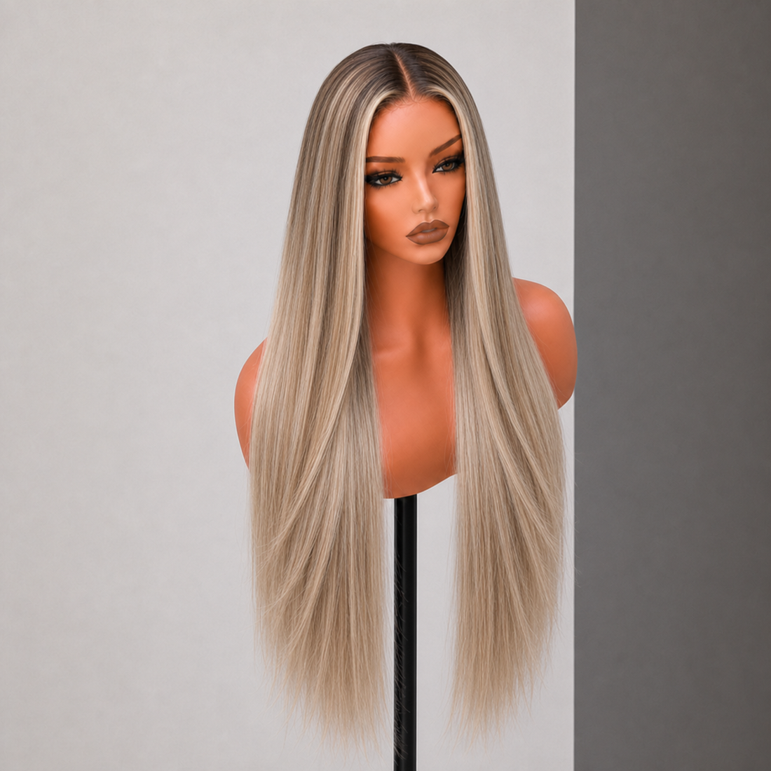 JAHLA mixed root blonde human hair lace front bob wig | Milk &amp; Honey Wigs