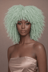 JAYDA - Mint Blue - Afro Curl Wig - Milk & Honey Wigs