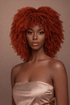 JAYDA - Red - Afro Curl Wig | Red, 14 Inch, Fringe, Synthetic Hair | Milk & Honey Wigs