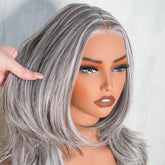 JEAN Ash Grey ( Salt & Pepper ) 13X6 Lace Front Wig - Milk & Honey Wigs