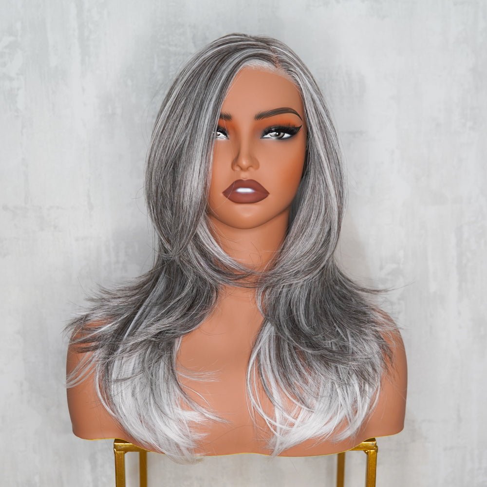 JEAN Ash Grey ( Salt &amp; Pepper ) 13X6 Lace Front Wig - Milk &amp; Honey Wigs