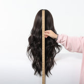 Jet Black Wavy with Full Fringe Wig - MARKETPLACE - Milk & Honey Wigs
