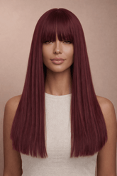 JOLIE - Burgundy - Fringe Wig | Red, 14 Inch, Fringe, Synthetic Hair | Milk & Honey Wigs