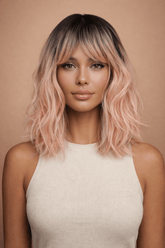 JORDAN - Ombre Pink - Fringe Wig - Milk & Honey Wigs