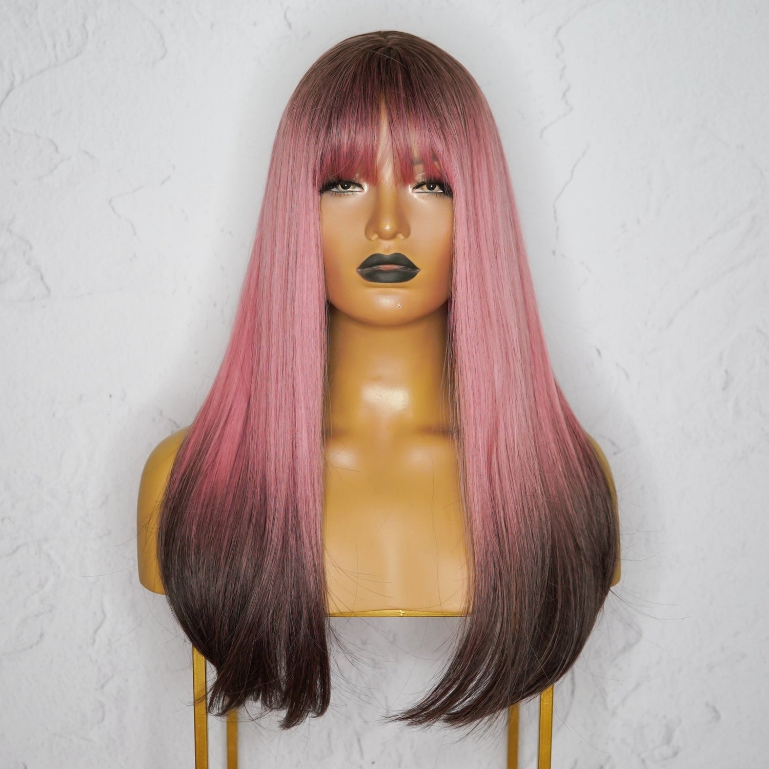 KAIA Ombre Pink Fringe Wig - Milk &amp; Honey Wigs