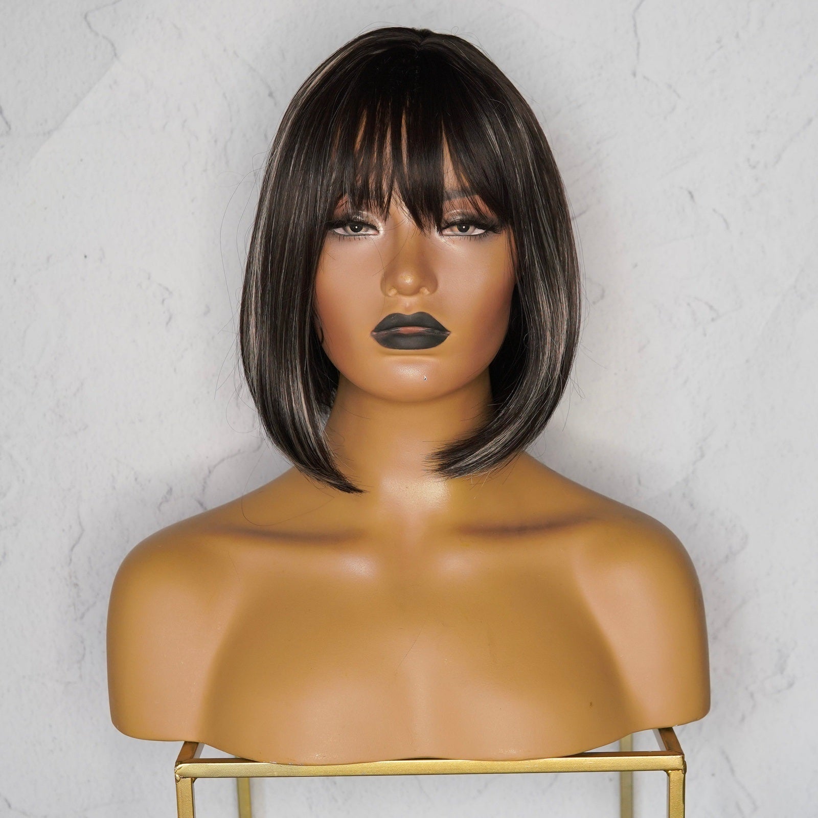 KIKI Black Highlights Fringe Wig - Milk &amp; Honey Wigs