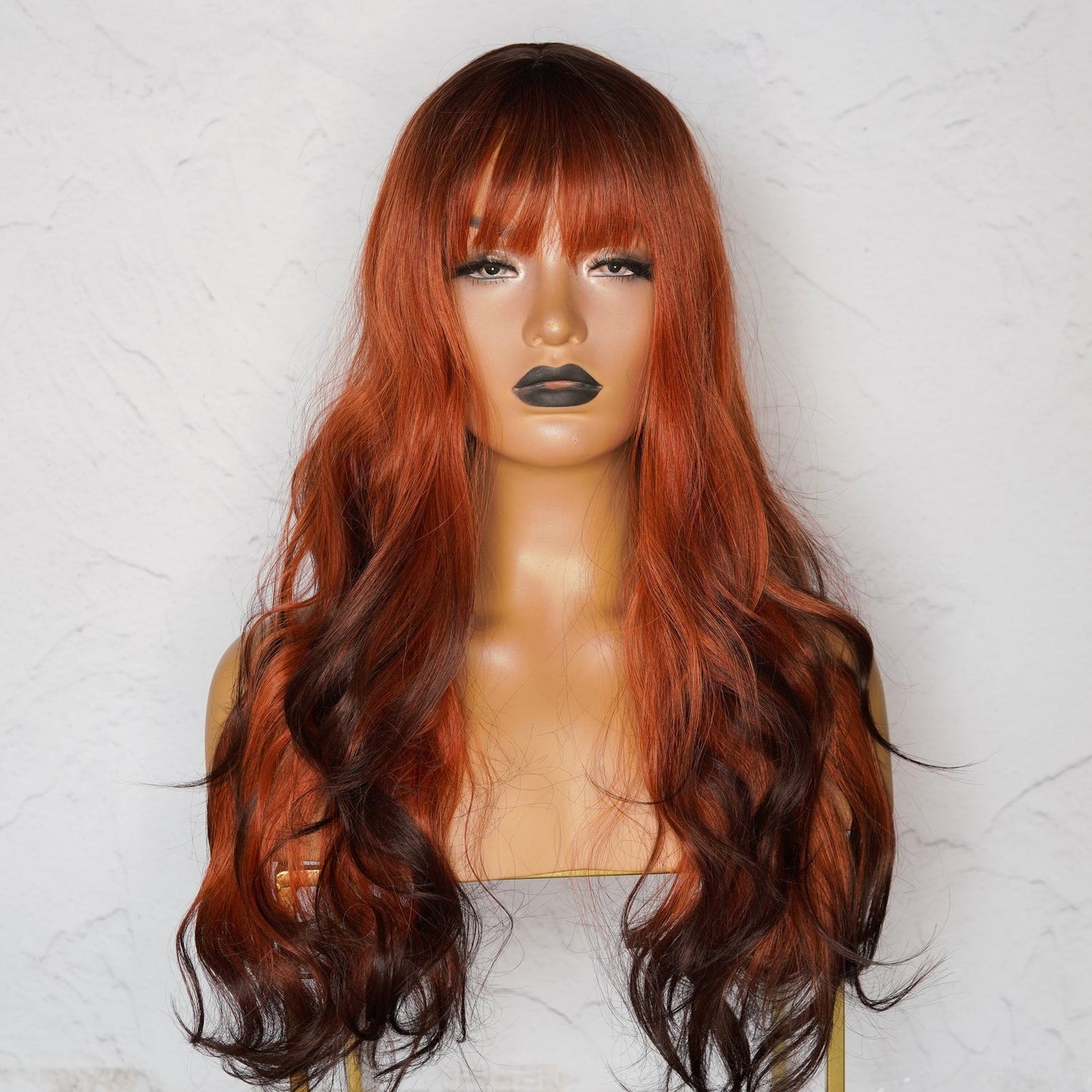 KINSLEY Ombre Red Fringe Wig - Milk &amp; Honey Wigs